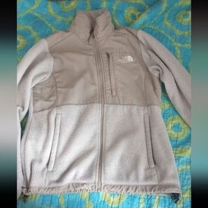 Tan Northface zip up sweater